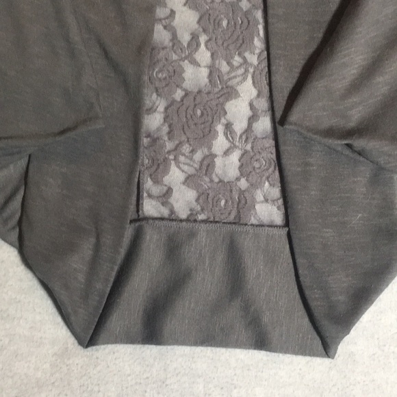 WET SEAL Cocoon Style Stretch Knit Top with Lace Back Insert & Batwing Sleeves - Picture 9 of 16